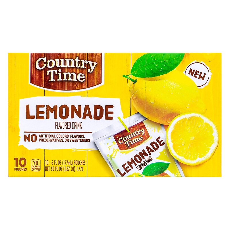Country Time Lemonade Drink Pouches, 6 fl oz., 40/Pack (220-02274) image 1