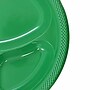 JAM Paper 10 1/4" 3-Compartment Plastic Plates, Green, 20 Plates/Pack (10255CPGLS)~#|#~sp228808633_sc7