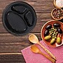JAM Paper 10 1/4" 3-Compartment Plastic Plates, Black, 20 Plates/Pack (10255CPGLS)~#|#~sp228808636_sc7