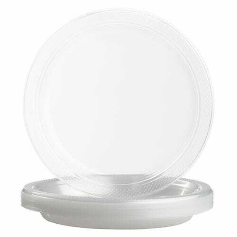 JAM Paper 9" Plastic Plates, Clear, 20 Plates/Pack (9255320679S) image 1