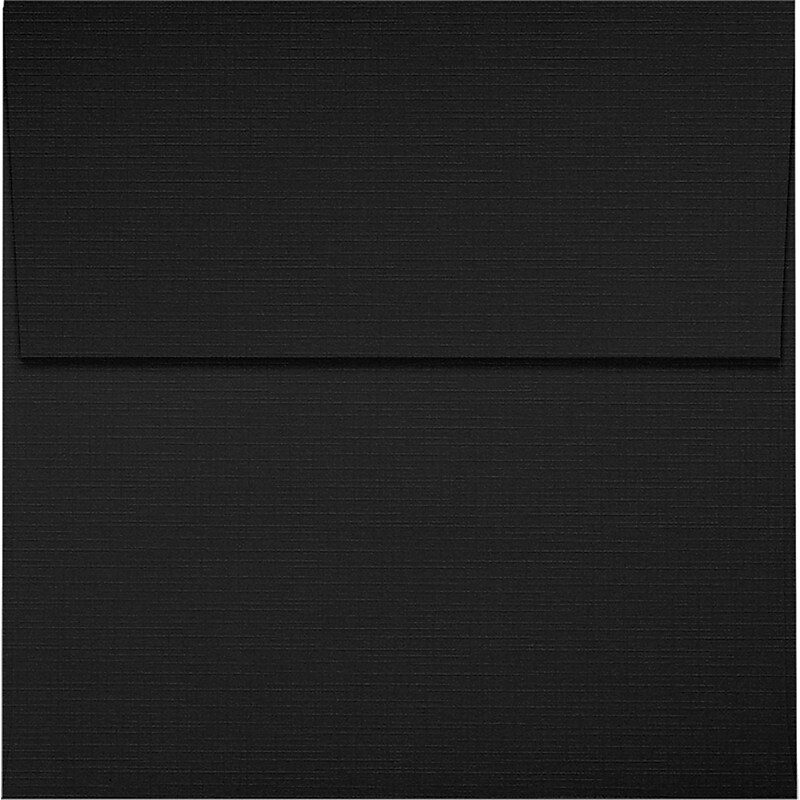 JAM Paper Square Envelopes, Peel & Press, 3 1/4 x 3 1/4, Black Linen, 50 Pack (8503-BLI-50) image 1