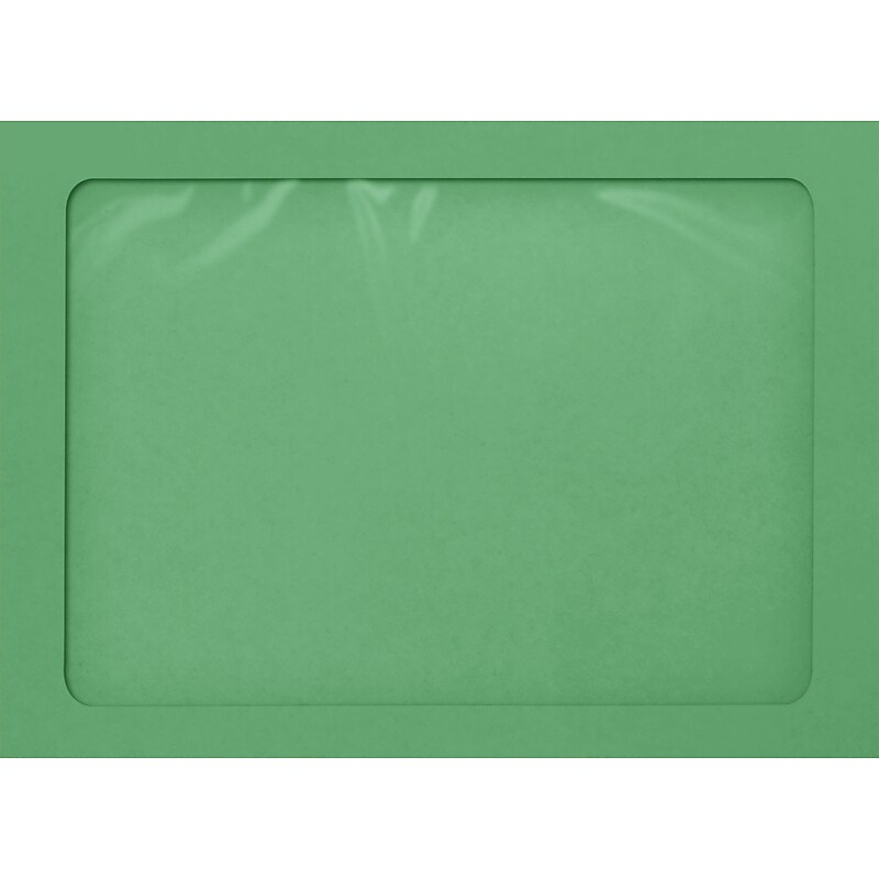 JAM Paper A7 Full Face Window Envelopes, Peel & Press, 5 1/4 x 7 1/4, Holiday Green, 50 Pack (A7FFW-L17-50) image 1