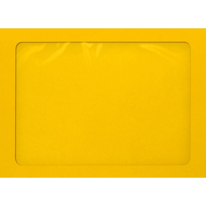 JAM Paper A7 Full Face Window Envelopes, Peel & Press, 5 1/2 x 7 1/4, Sunflower Yellow, 50 Pack (A7FFW-84-50) image 1
