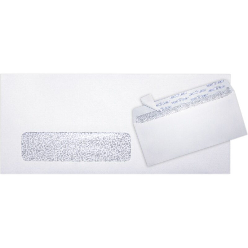 JAM Paper Self Seal Security Tinted #10 Business Envelopes, 4 1/8" x 9 1/2", White, 1000/Pack (61597-1M) image 1