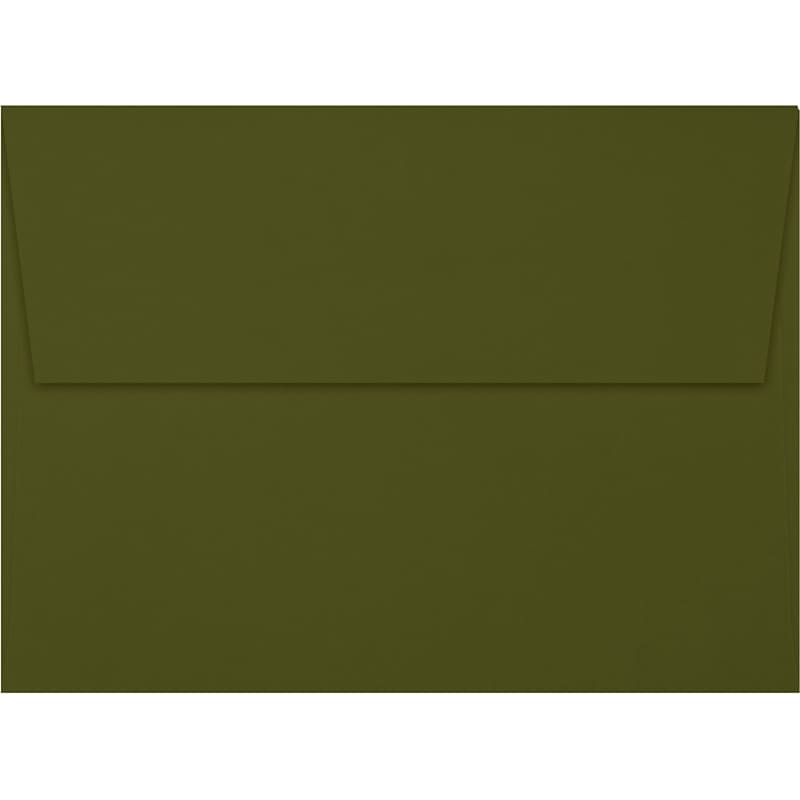JAM Paper A6 Square Flap Envelopes, Peel & Press, 70lb, 4 3/4 x 6 1/2, Olive Green, 50 Pack (4875-81-50) image 1