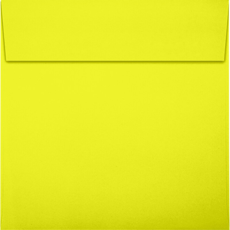 JAM Paper Square Envelopes, Peel & Press, 100lb Citrus Yellow, 6 1/4 x 6 1/4, 50 Pack, (8530-L20-50) image 1