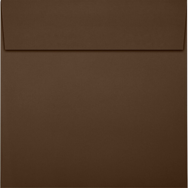 JAM Paper Square Envelopes, Peel & Press, Chocolate, 6 x 6, 500 Pack (8525-25-500) image 1