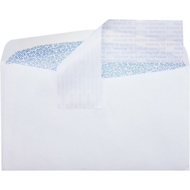 JAM Paper Self Seal Security Tinted #6 3/4 Business Envelopes, 3 5/8" x 6 1/2", White, 50/Pack (72634-50) image 1