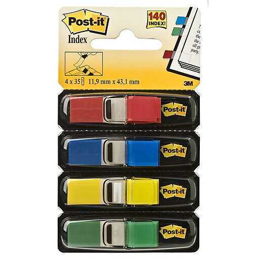 Postit® Flags, .47" Wide, Assorted Colors, 140 Flags/Pack (6834) at Staples