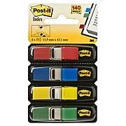 Post-it® Flags, .47" Wide, Assorted Colors, 140 Flags/Pack (683-4)