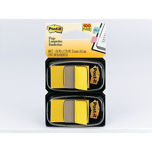 Postit® Flags, Yellow, 1", 100 Flags/Pack (680YW2) at Staples