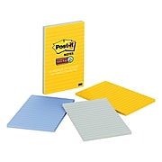 Post-it® Super Sticky Notes, 4" x 6" New York Collection, Lined, 100 Sheets/Pad, 3 Pads/Pack (660-3SSNY)