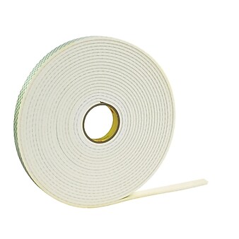 3M™ Double Sided Polyethylene Foam Tape, 1" x  5 yds., White (4466)