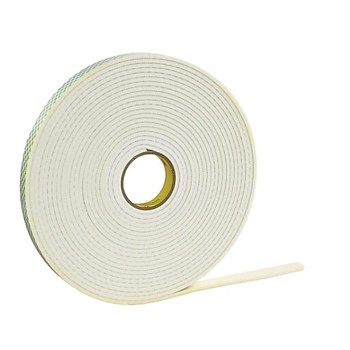 3M™ Double Sided Polyethylene Foam Tape, 1" x 5 yds., White (4466) at