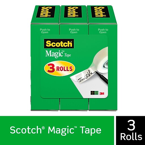 Scotch® Magic™ Tape 810, 1/2" x 36 yds, 1" Core, 3/Pack at Staples
