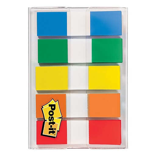 Postit® Flags, Assorted Colors, 1/2", 100 Flags/Pack (6835CF) Staples