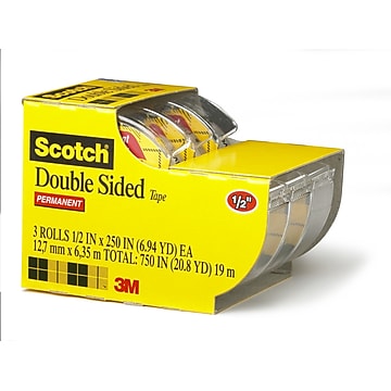 0.50 x 250 Inches Clear Scotch Double-Sided Tape with Dispenser 