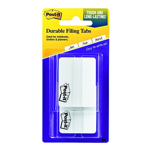 Postit® 2" White Durable Tabs, 50 Tabs/Pack Staples