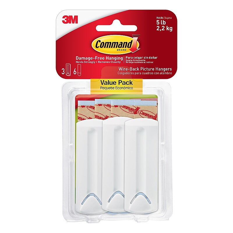 Command  Hanging Hooks, 5 lb., White, 3/Pack (17043-ES) image 1