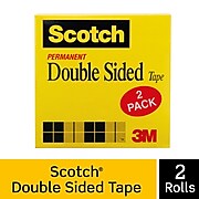 Scotch® Permanent Double Sided Tape Refill, 1/2" x 25 yds.,1" Core, 2 Rolls (665-2PK)