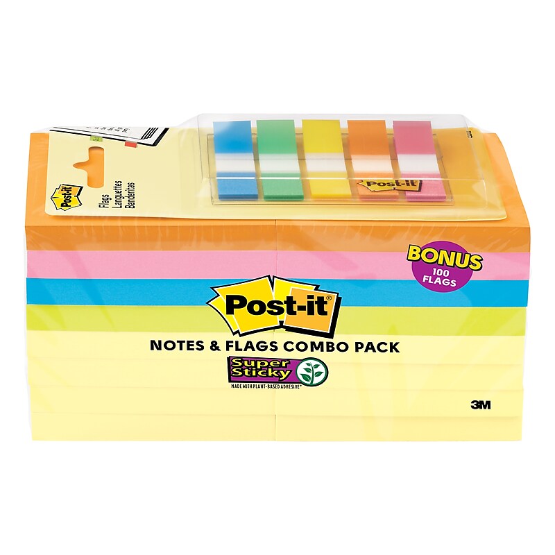 Post-it Notes Combo Pack, 3" x 3", Assorted Collection, 90 Sheet/Pad, 16 Pads/Pack (654-16SSCY-B) image 1