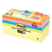 Post-it® Notes and Flags Combo, 3" x 3" Assorted Colors, 90 Sheets/Pad, 16 Pads/Pack plus Bonus Flags with Dispenser