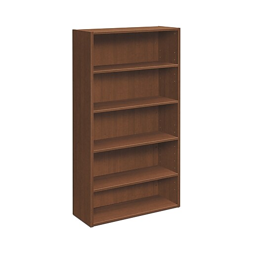 HON Foundation 5Shelves 65" Bookcase, Shaker Cherry Finish (HONLM65BCF