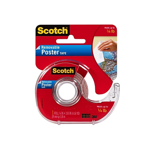 Scotch Removable Poster Mounting Tape With Dispenser 3 4 X Yds 1 Roll 109 Staples - Wall Safe Tape For Posters