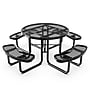 Flash Furniture Creekside Outdoor Picnic Table with Mesh Seats and Umbrella Hole, Black (SLFEMR46BK)~#|#~sp229600707_sc7