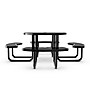 Flash Furniture Creekside Outdoor Picnic Table with Mesh Seats and Umbrella Hole, Black (SLFEMR46BK)~#|#~sp229600716_sc7