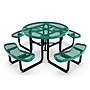 Flash Furniture Creekside Outdoor Picnic Table with Mesh Seats and Umbrella Hole, Green (SLFEMR46GN)~#|#~sp229600720_sc7