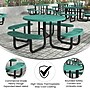 Flash Furniture Creekside Outdoor Picnic Table with Mesh Seats and Umbrella Hole, Green (SLFEMR46GN)~#|#~sp229600728_sc7