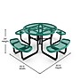 Flash Furniture Creekside Outdoor Picnic Table with Mesh Seats and Umbrella Hole, Green (SLFEMR46GN)~#|#~sp229600729_sc7