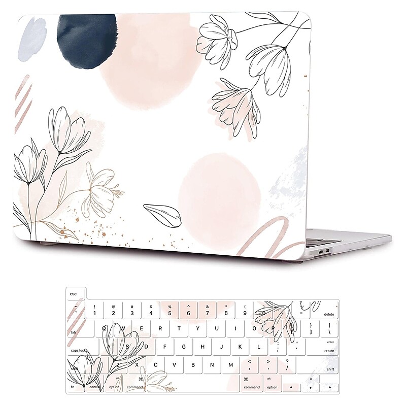 SaharaCase HybridFlex Arts 13" Laptop Case for Apple MacBook Pro, White Floral (LT00023) image 1