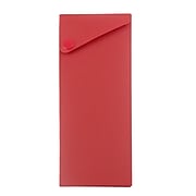 JAM Paper® Plastic Sliding Pencil Case Box with Button Snap, Red, Sold Individually (2166513299)