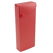 JAM Paper® Plastic Sliding Pencil Case Box with Button Snap, Red, Sold Individually (2166513299)