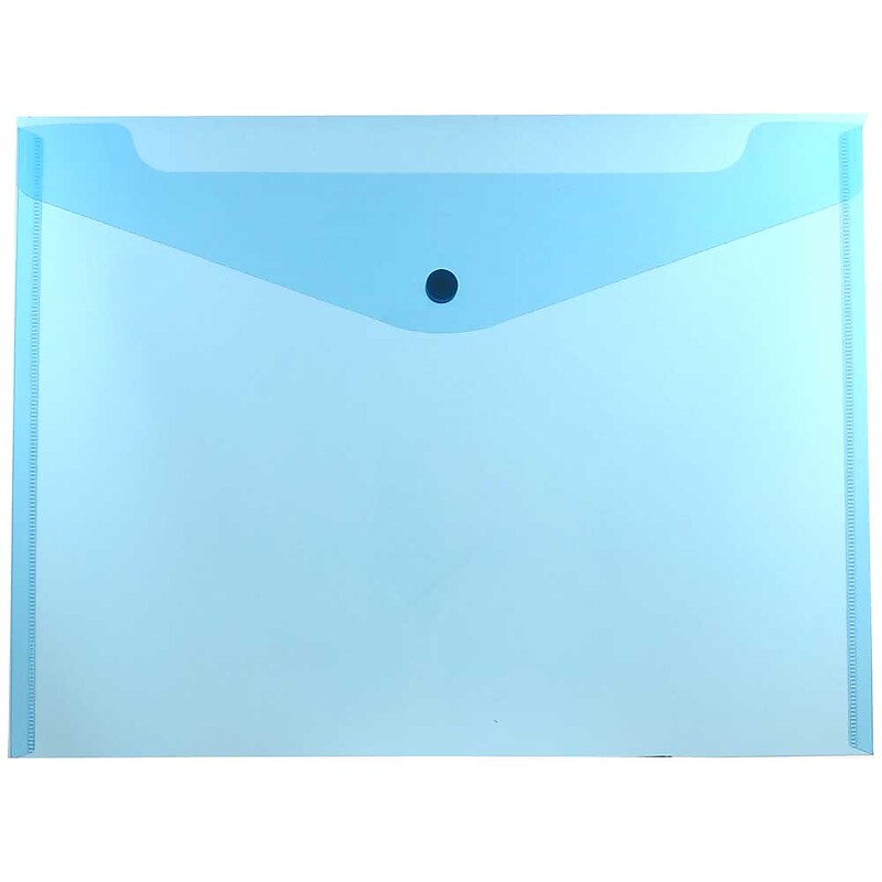 Jam Paper Plastic File Pocket, 1" Expansion, Letter Size, Blue, 12/Pack (218S0BU) image 1