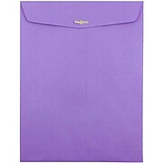 JAM Paper® 10 x 13 Open End Catalog Colored Envelopes with Clasp Closure, Violet Purple Recycled, 10/Pack (V0128182B)