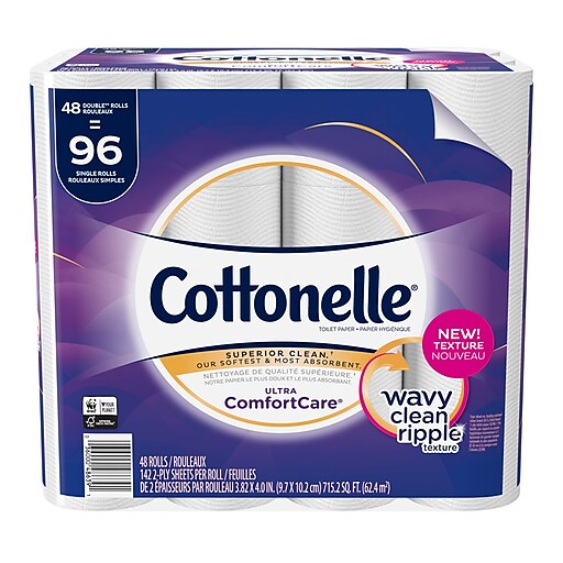 Cottonelle Ultra ComfortCare Toilet Paper, 2-Ply, White, 48 Double ...