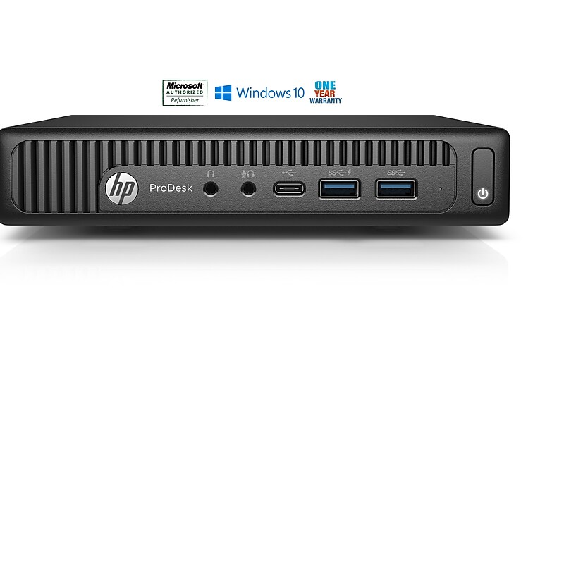 Refurbished Hp ProDesk 600G1 Mini Desktop Intel Core i3-4160T 3.1Ghz 8Gb Memory 256Gb Solid State Drive Windows 10 Pro image 1