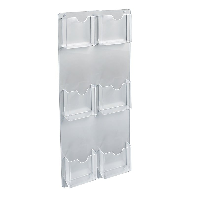 Azar Brochure Holder, Vertical, Wall Mounted, Clear Acrylic, 2/Box (252067) image 1