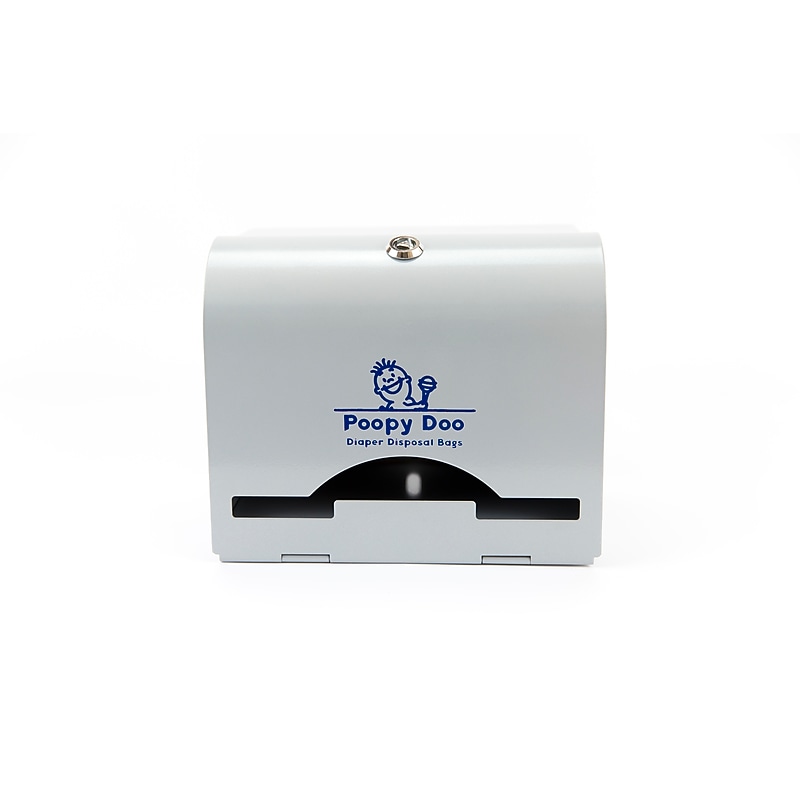 Poopy Doo Diaper Disposal Large Bag Dispenser, White, Steel, 400 Bag Capacity (PD-DSP-06 WH) image 1