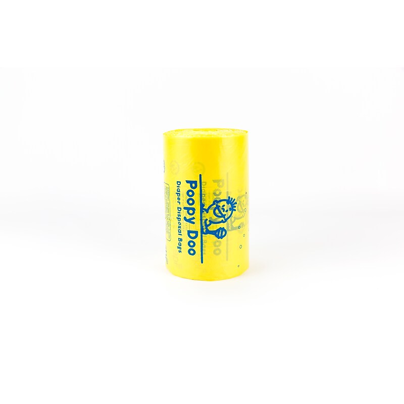 Poopy Doo Diaper Disposal Trash Bags, Yellow, 6 Rolls/Case (PD-6-400) image 1