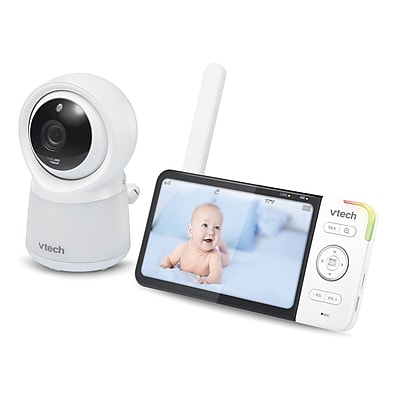 VTech Smart Wi-Fi 1080p Video Baby Monitor System with 5-In. Display, Night-Light & Remote Access, White (RM5754HD) Sansujyuku sansujyuku.com