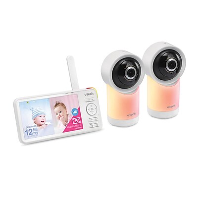 VTech Smart Wi-Fi 1080p 2-Camera 360°-Pan-and-Tilt Video Baby Monitor System, White (RM5766-2HD ) Sansujyuku sansujyuku.com