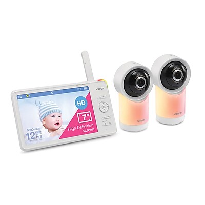VTech Smart Wi-Fi 1080p 2-Camera 360°-Pan-and-Tilt Video Baby Monitor System, White (RM7766-2HD ) Sansujyuku sansujyuku.com