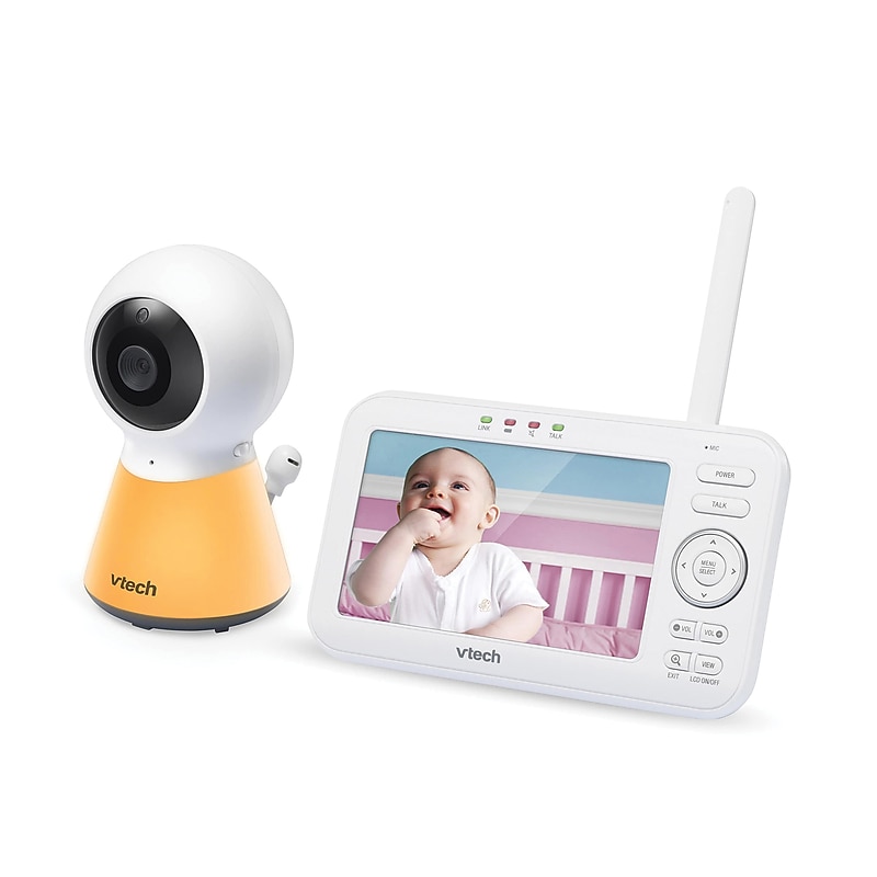 VTech 1080p Video Baby Monitor System with 5-In. Display & Adaptive Night-Light, White (VM5254) image 1