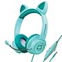 HyperGear Kombat Kitty Gaming Headset for Kids, 3.5mm, Teal (15556)~#|#~sp231306768_sc7