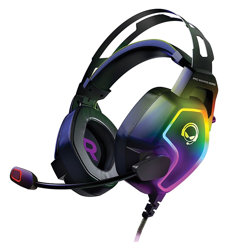 HyperGear SoundRecon RGB LED Professional Gaming Headset, 3.5mm, Black (15596) image 1