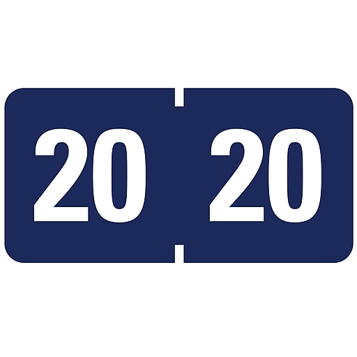 Smead ETYJ ColorCoded Year Label, 2020, Label Roll, Dark Blue 500 per